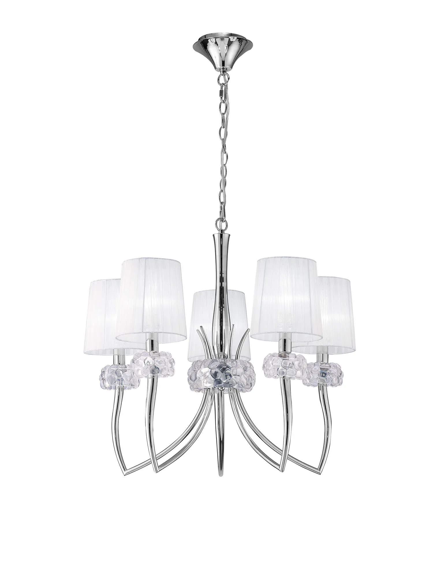 Loewe Polished Chrome-White Ceiling Lights Mantra Multi Arm Fittings Loewe Polished Chrome-White Ceiling Lights Mantra Multi Arm Fittings